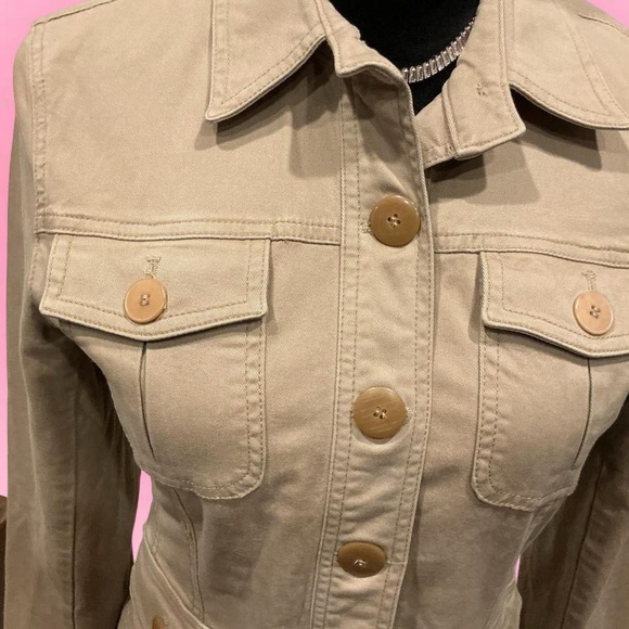 💕Jones New York Khaki Utility Jacket - Picture 3 of 6